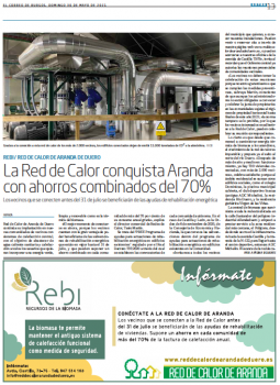 Reportaje en el Correo de Burgos sobre la Red de Calor de Aranda